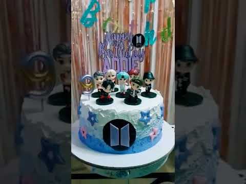 BTS themed cake- the making, BTS life goes on background music