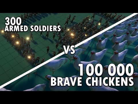 100K Brave Chickens VS 300 US Army Soldiers | Ultimate Epic Battle Simulator