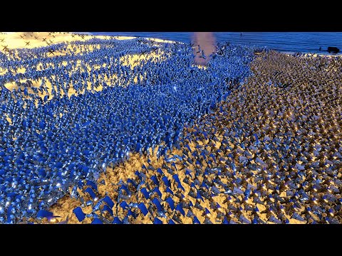 10000 Golden Knights vs 10000 Heavy Knights at Omaha Ultimate Epic Battle Simulator UEBS 2 Gameplay