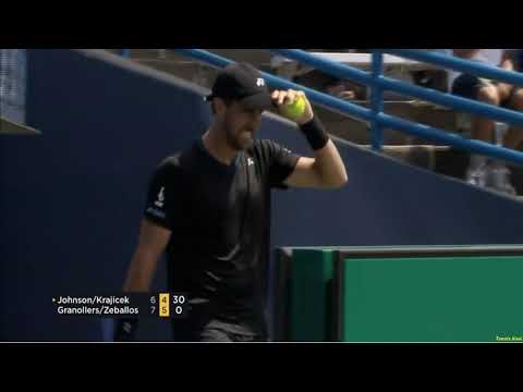 Steve Johnson hits crazy single backhand winner in the Cincy men's Doubles Final!