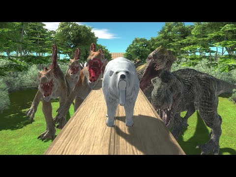 Don't Look Back | Run Away from Hungry Spinosaurus & T-rex - Animal Revolt Battle Simulator