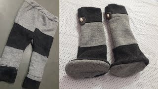 How to make knee high socks...from old cloth and material..simple way