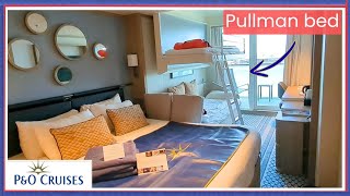 P&O ARVIA BALCONY CABIN TOUR 12703, DECK 12 AFT PULLMAN BED, FAMILY CABIN MEDITERRANEAN CRUISE