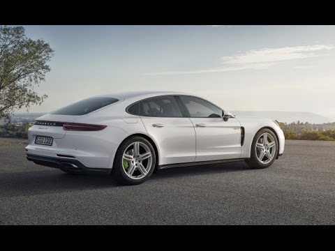 Porsche 911 Turbo S 2016 and Porsche Panamera 4 E-Hybrid 2017 on german highway