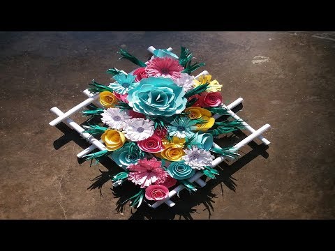 NEWS PAPER CRAFTS IDEAS | PAPER  FLOWER WALL HANGING | BY NABANITA'S CREATION |