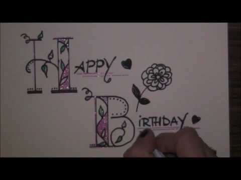 Fancy letters - how to write beautiful creative letters "Happy birthday"