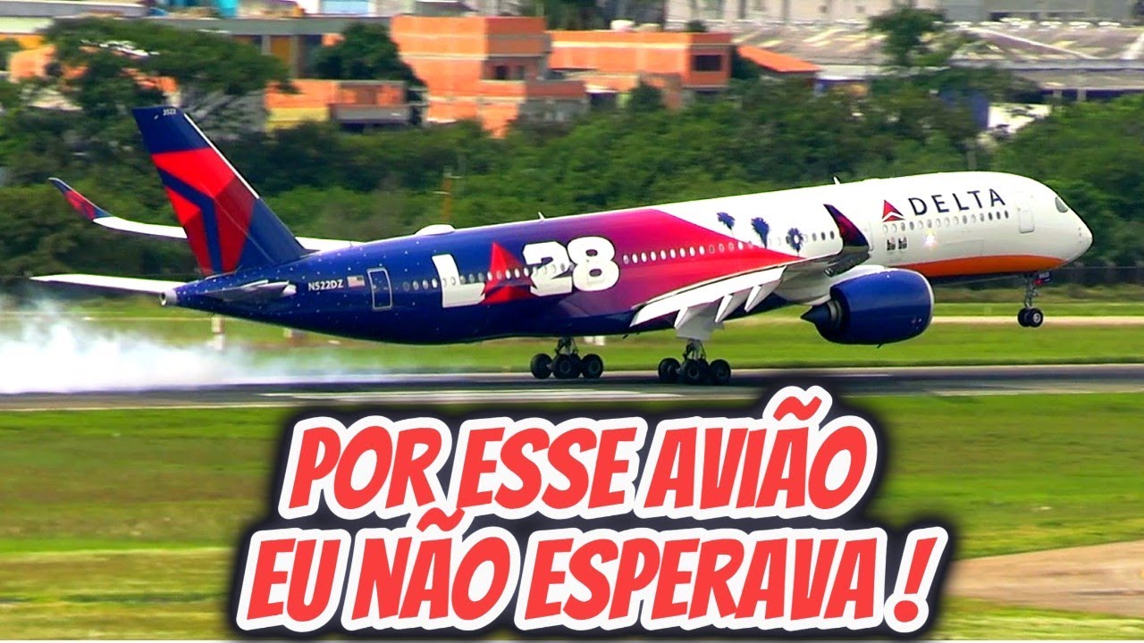 FLAGRA INESPERADO APÓS FILMAR O A350 DA DELTA COM A PINTURA OLÍMPICA DE 2028 EM GUARULHOS!