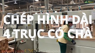 Máy chép hình dài Woodmaster dùng tối ưu cho hàng chân ghế xuất khẩu WM-2500-4TS.