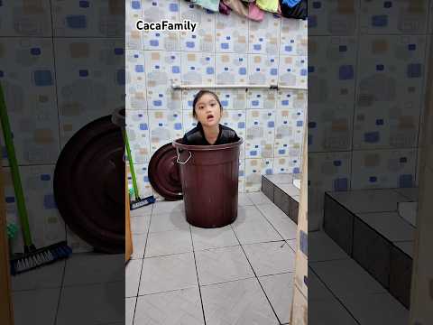 Caca swimming in a bucket #cacafamily #shorts #trending #comedy