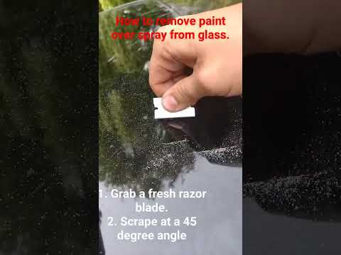 How to remove paint over spray from glass surfaces. #howto #glass #paintremoval #painting