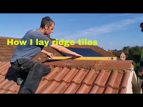 how I lay ridge tiles. scaffolding Is down