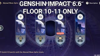 GENSHIN IMPACT 6.6 - SPIRAL ABYSS BEST TEAM FLOOR 10-11 FULL STAR