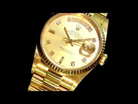 Men's 18k Yellow Gold Rolex Day Date Automatic Wristwatch