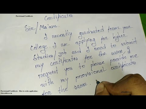 Provisional Certificate Video