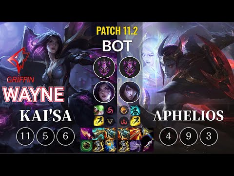 GRF Wayne Kai'Sa vs Aphelios Bot - KR Patch 11.2