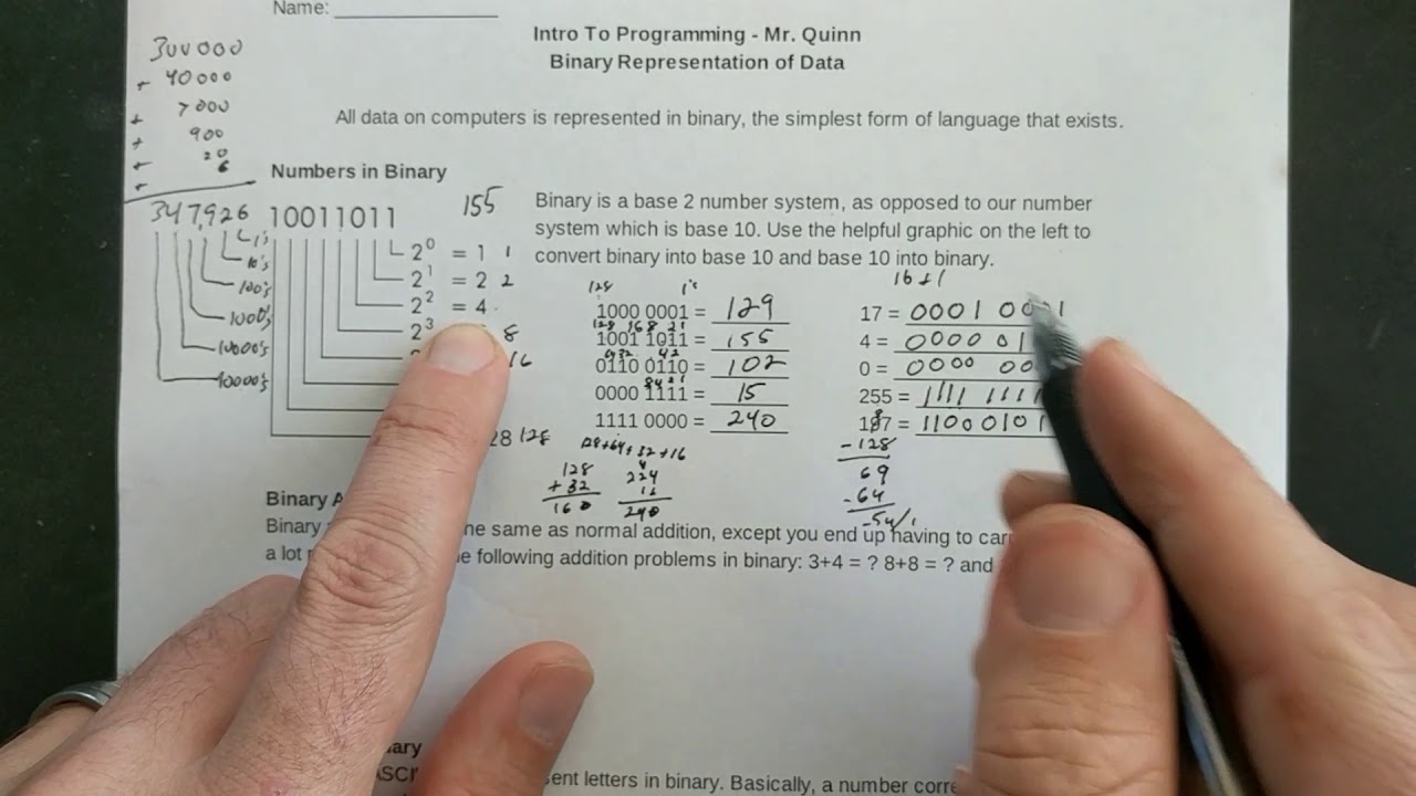 Binary Worksheet Walkthrough