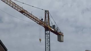 L'operaio salito su una gru a Rimini: la protesta nel cantiere dell'asilo nido