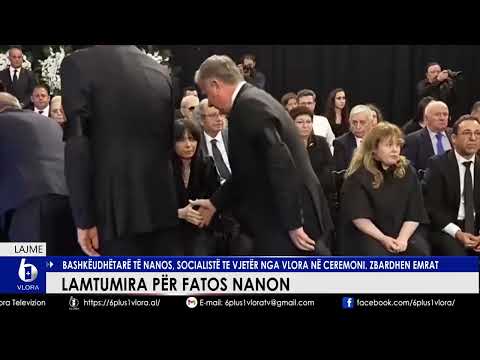 Lamtumira për Fatos Nanon. Bashkëudhëtarë të Nanos, socialistë të vjetër nga Vlora në ceremoni.