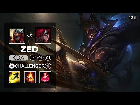 Zed vs Katarina Mid - KR Challenger - Patch 12.8 Season 12