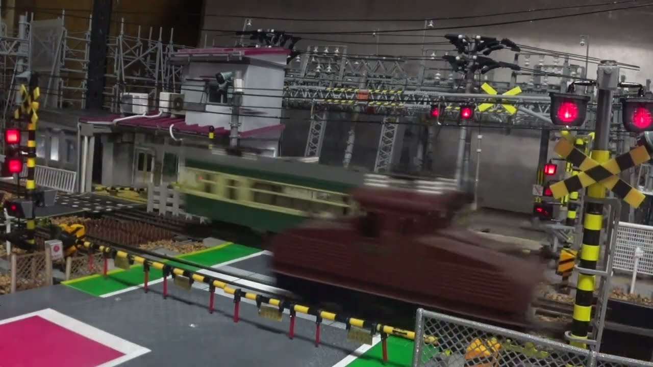 鉄道模型　亀１４号踏切　Railroad crossing