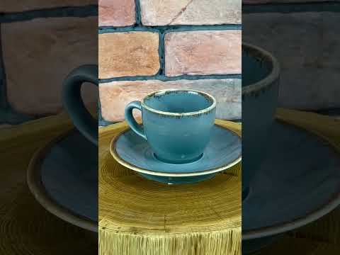 Набор чашка эспрессо с блюдцем 12см Porland Seasons Dark Grey 212109 80мл Темно серый набор для кофе Чашка - фото 1 - id-p1894868480