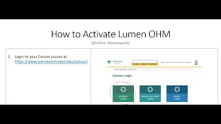 How to Activate Lumen OHM (online homework management)