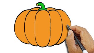 How to draw a pumpkin easy drawings version | Easy Drawings