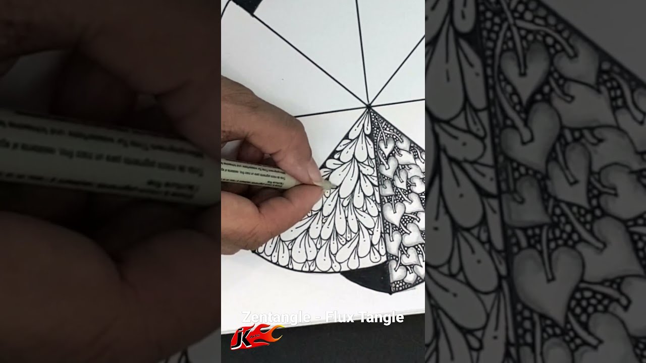 #shorts #jkarts  Zentangle Pattern Flux tangle | Zendoodle | How to | JK Arts 1909