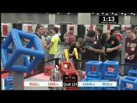 2015 VRC Tech Q124 - 8926 169B vs 4194A 9031 - 27 to 25 - VEX Worlds 2015 - Technology Division