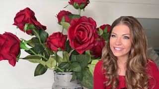 Kisflower 60 Pcs Burgundy Roses Artificial Flowers