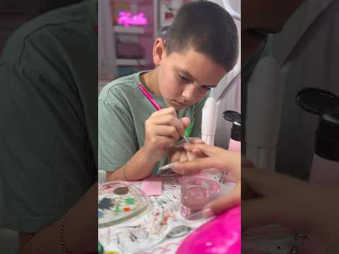 9 YEAR OLD Nail Artist??😳💅🏻 My son does my Nails!❤️ #nailartist #nailart #nails