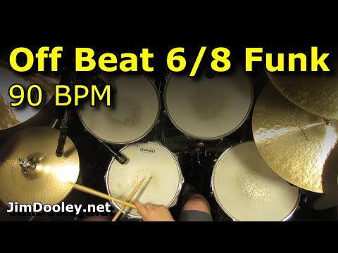 Off Beat 6/8 or 3/4 Funk Drum Track? 90 BPM