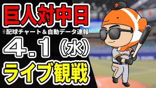 【巨人ライブ】4/1 巨人 対 中日ドラゴンズをみんなで応援するライブ！巨人戦を生配信中！！【読売ジャイアンツ】