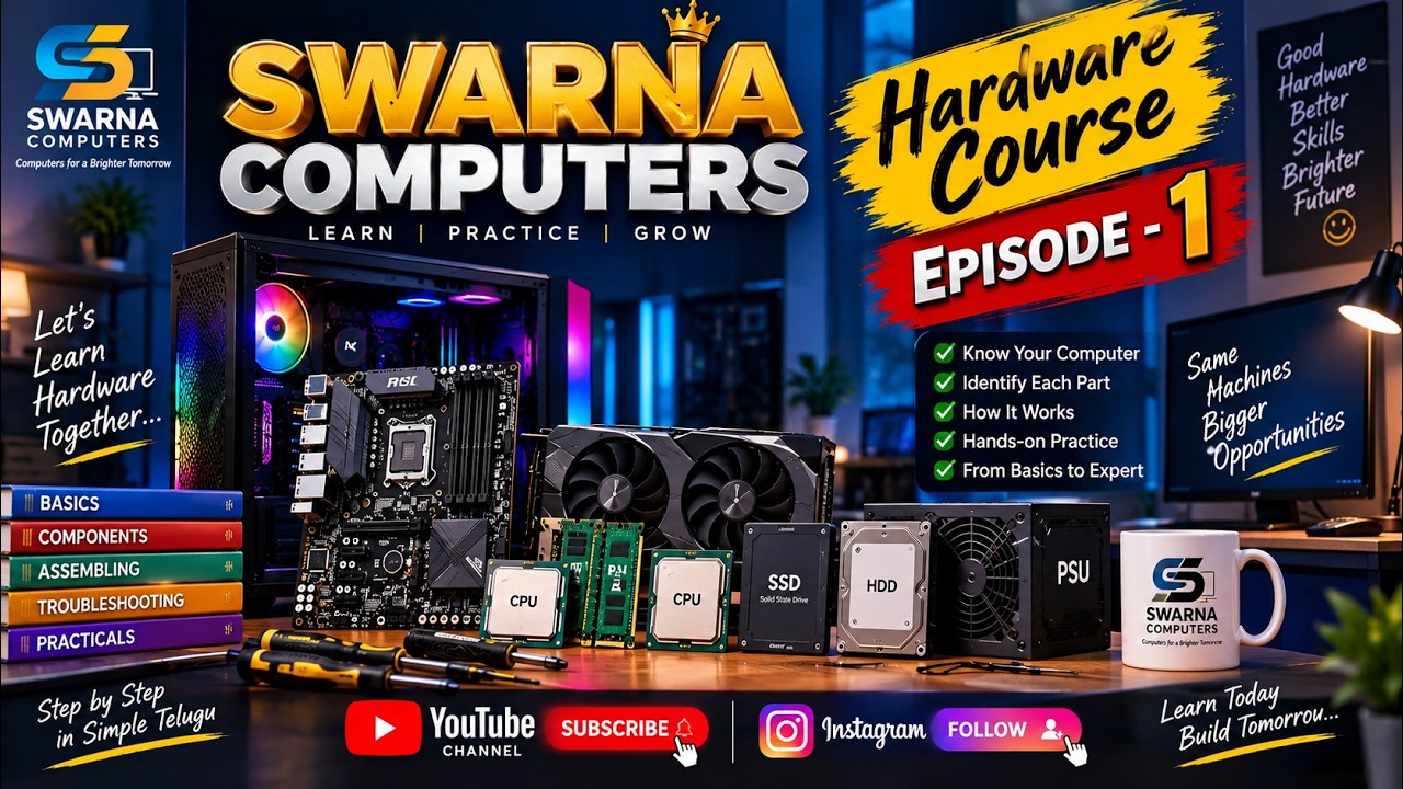 💻 Computer Hardware Course – Episode 1 | ASSEMBLING DESKTOP | Swarna Computers