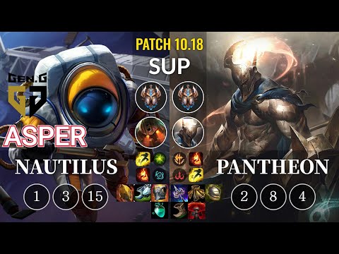 GEN Asper Nautilus vs Pantheon Sup - KR Patch 10.18