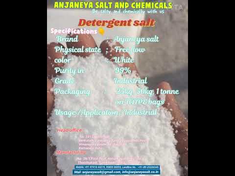 White detergent salts, grade standard: industrial, packaging...