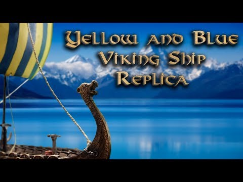 CC10636 Yellow and Blue Viking Ship Replica from Medieval Collectibles