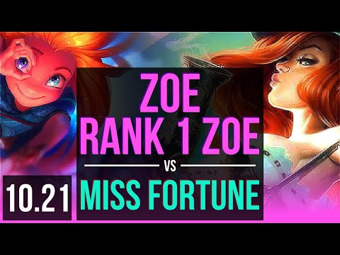 ZOE vs MISS FORTUNE (MID) | Rank 1 Zoe, 8/1/7, 1300+ games, 1.2M mastery | KR Challenger | v10.21