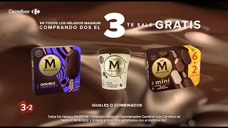 Carrefour 3x2 en todos los helados Magnum anuncio