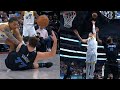 Luka Doncic passes to Kyrie Irving while sitting who lobs it to Derrick Jones Jr 🔥