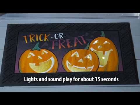 Trick or Treat Doormat w/ Lights & Sound (41MBL2347) from Evergreen Flag