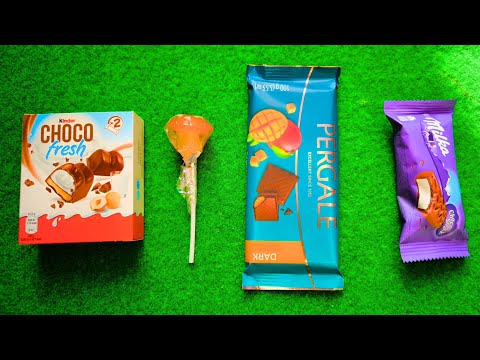Yummy Rainbow Lollipop! Kinder Unpackaging ASMR Milka, Dark Chocolate