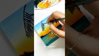 Download lagu Beach sunset Easy canvas painting with Acrylics 🎨🖌️ | Landscape Painting tutorial #art mp3