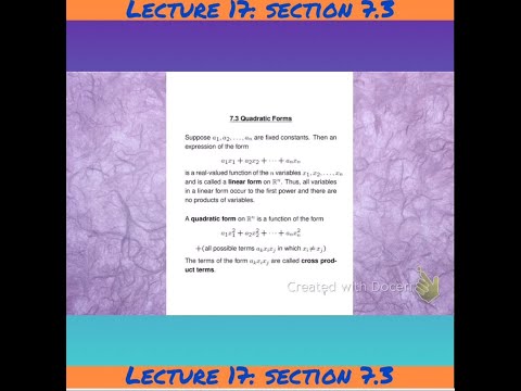 MATEAB2 Lecture 17 Section 7.3