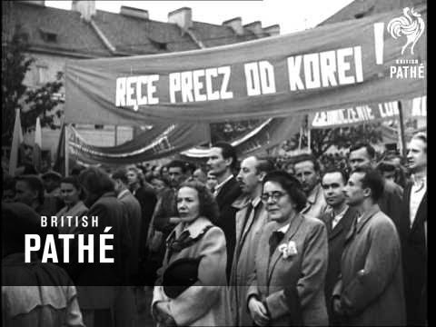 Polish Demonstration Against American Action In Korea (1950)