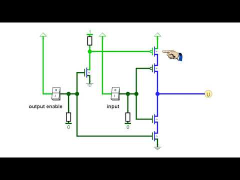 Aufbau und Funktion eines CMOS Inverters mit Tristate-Ausgang