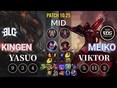 BLG Kingen Yasuo vs EDG Meiko Viktor Mid - KR Patch 10.25