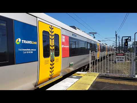 NGR726 Caboolture express stops and departs Lawnton after passing a Red Signal.