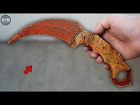 Restoration Old Abandoned Very Rusty KARAMBIT Knife