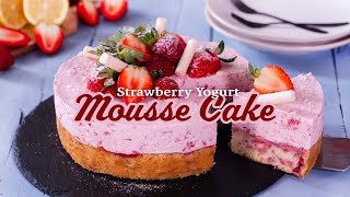 Strawberry Yogurt Mousse Cake  - The Ultimate Strawberry Cake